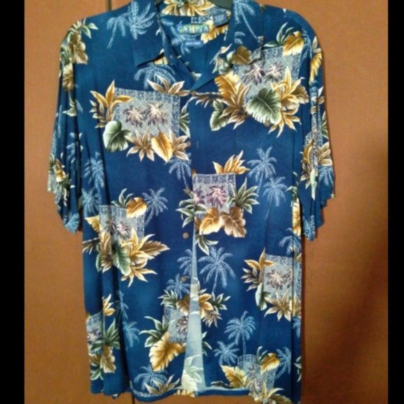 Campia Men's Short Sleeved Hawaiian Shirt Large Rayon Button Up - Picture 1 of 3